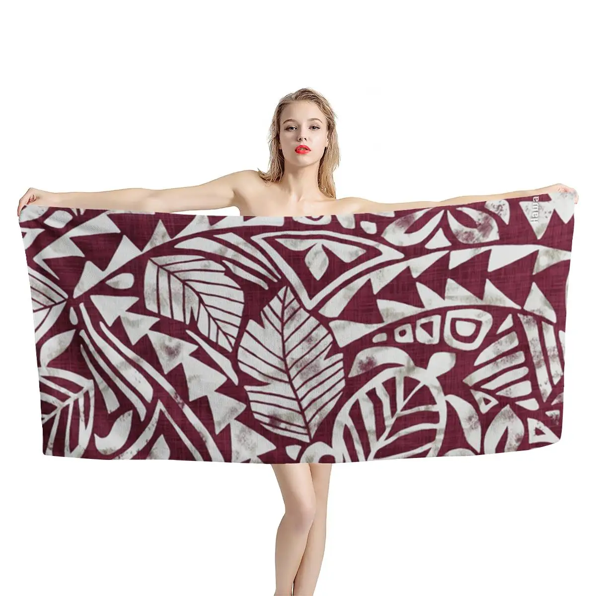 Customizable Pattern Polynesian Traditional Tribal Style Bath Towel ...