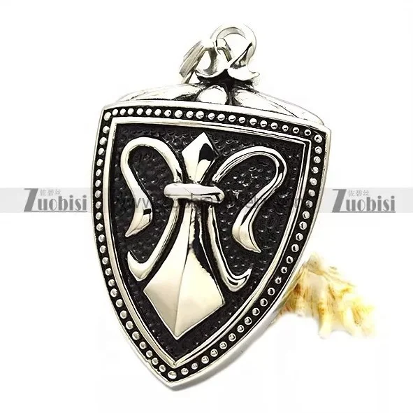 

Fleur De Lis Shield Stainless Steel Iris Simple Pendant Sharon Charms Wholesale Cheap Price Jewelry, As picture