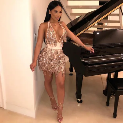 

LD004 hot women designer clothing summer dress girls vintage sparkle Backless Tassel sequins bodycon dress, Red,wine red,gold,black,champagne,silver