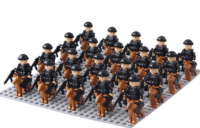 
Plastic Mini Action Figure Building Blocks Police and Dog Toys for Kids Compatible Legos Brick 