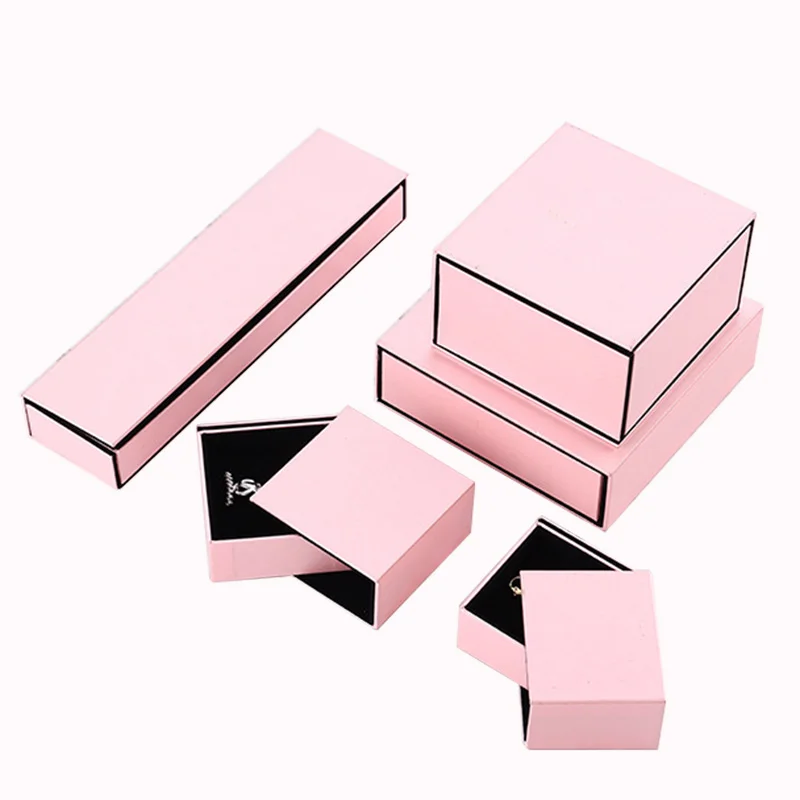 

Low Cost High Quality Ring Jewelry Paper Box Pink Sliding Jewelry Box With Insert