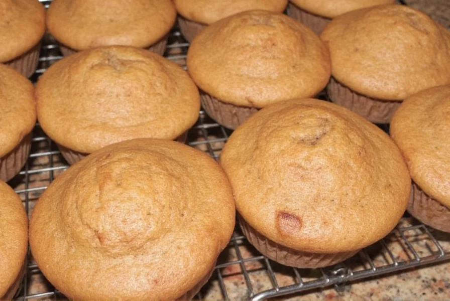 Cinnamon muffin sliced open showing moist crumb texture with butter melting on top