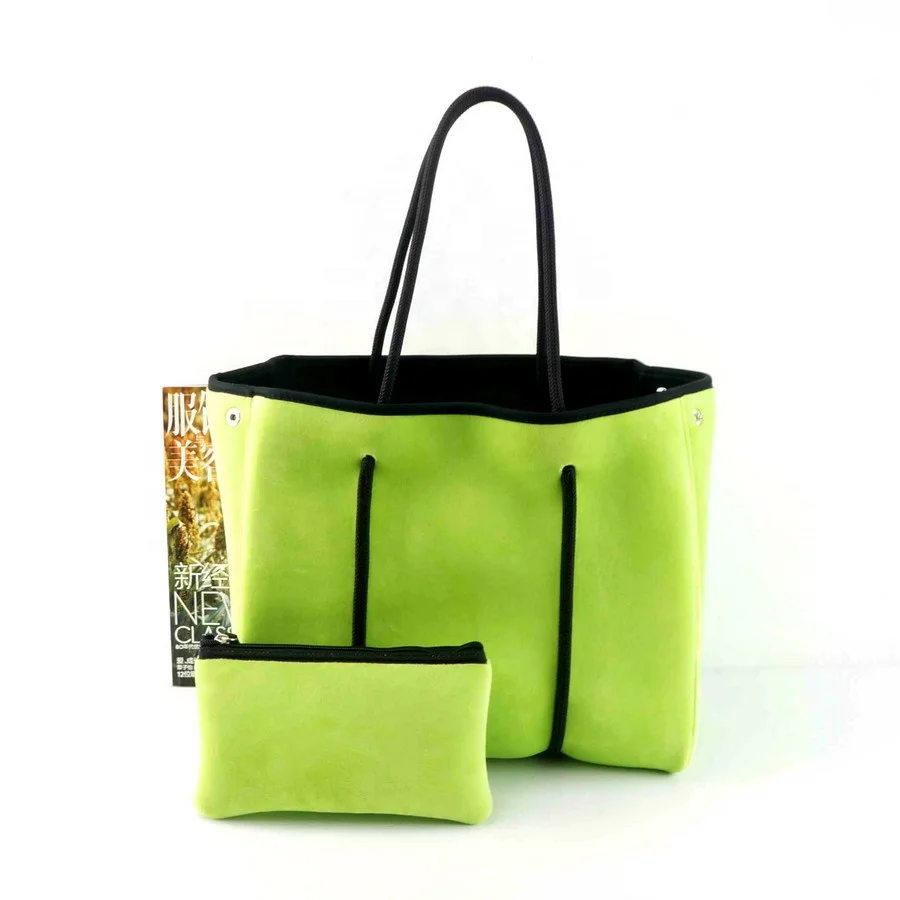 

2021 Hot Sale Custom Velvet Neoprene Tote bag Waterproof Soft Neoprene for Women bag, Any colors are available