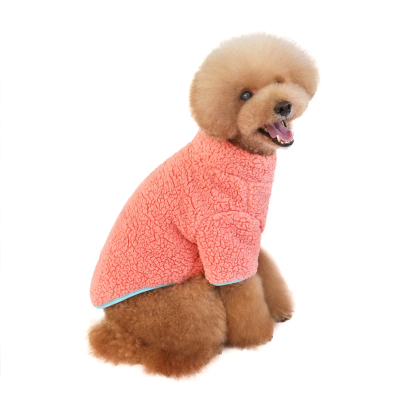 OEM Customized Pet Clothes Dog Jacket Soft Fleece Dog Sweater Fashion Zipper Pet Coats Dogs Clothing For Winter