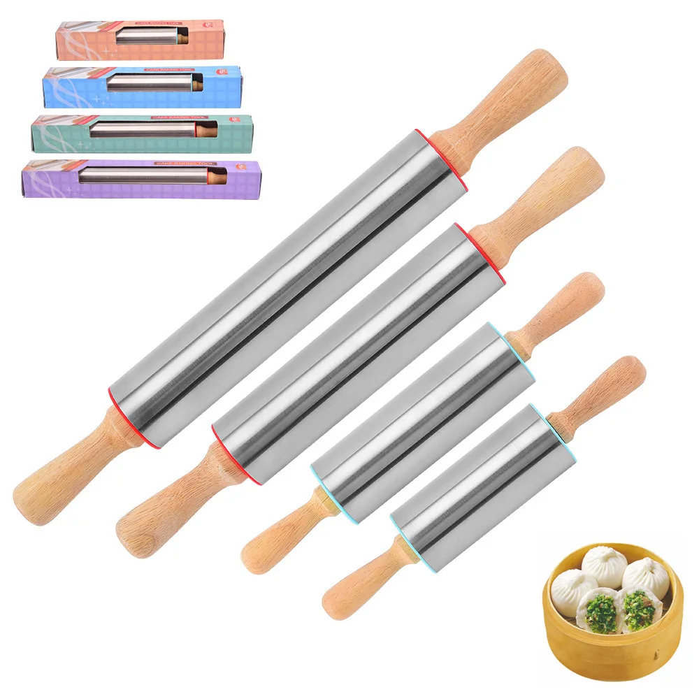 

Kitchen Professional Wooden Rolling Pin with Revolving, As picture