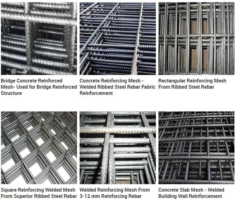 Reinforcement Concrete Metal Welded Mesh Panel Rebar Black For 5-16mm