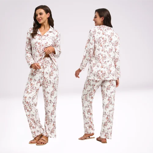 

Ladymate ODM/OEM Nos somos pijamas ropa de dormir Women printed Pajamas Long Sleeve casual Homewear sleepwear 2 Piece Sets