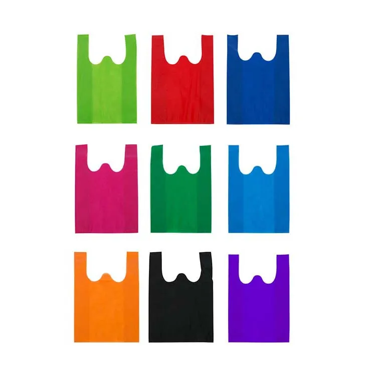

Competitive price nonwoven t-shirt vest type shopping bag with w-cut handle