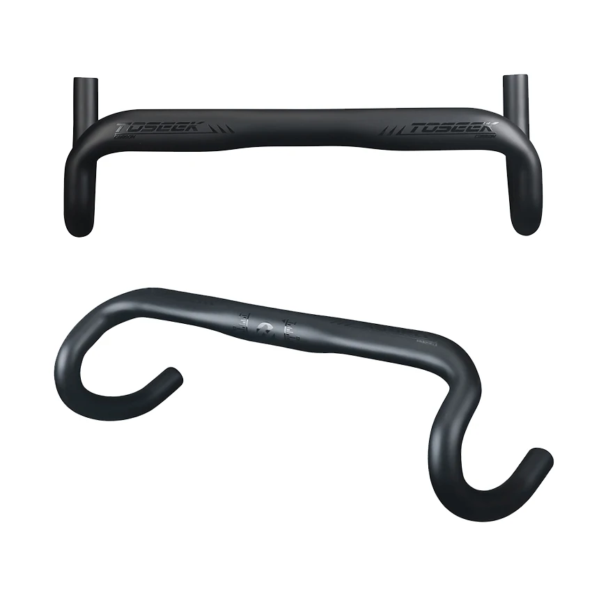 

Support sample service TOSEEK Road Cycling Handlebars Bend Bar Full Carbon Fiber External Routing Road Handle bar Bike Parts