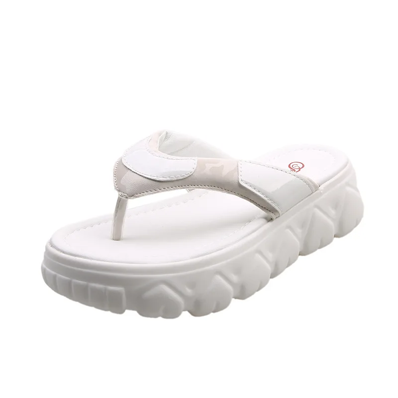 

2021 New Arrival Summer Street Outdoor Women Elegant Shoes Sport Ins Fashionable Korean Style Thick Bottom Flip-Flops Slippers