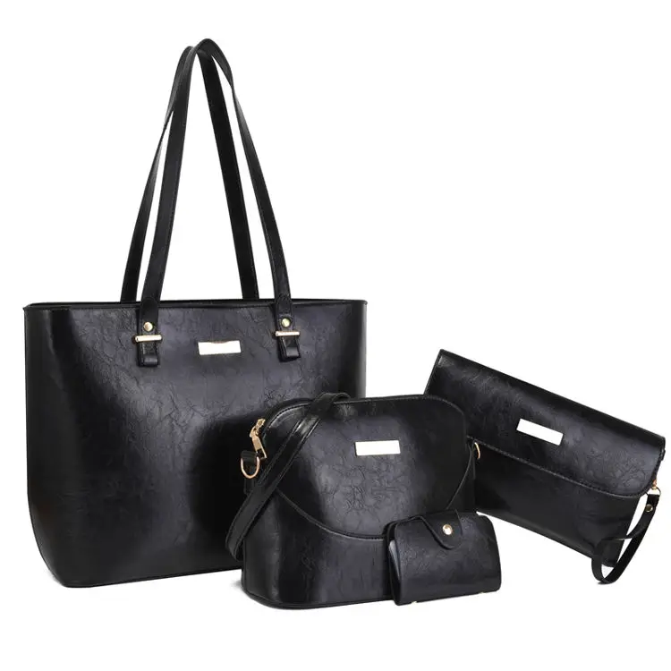 

4 PCS 2021 Hot sale pu leather fashion handbags for woman Shoulder Bags Sac a main handbag tote bag set