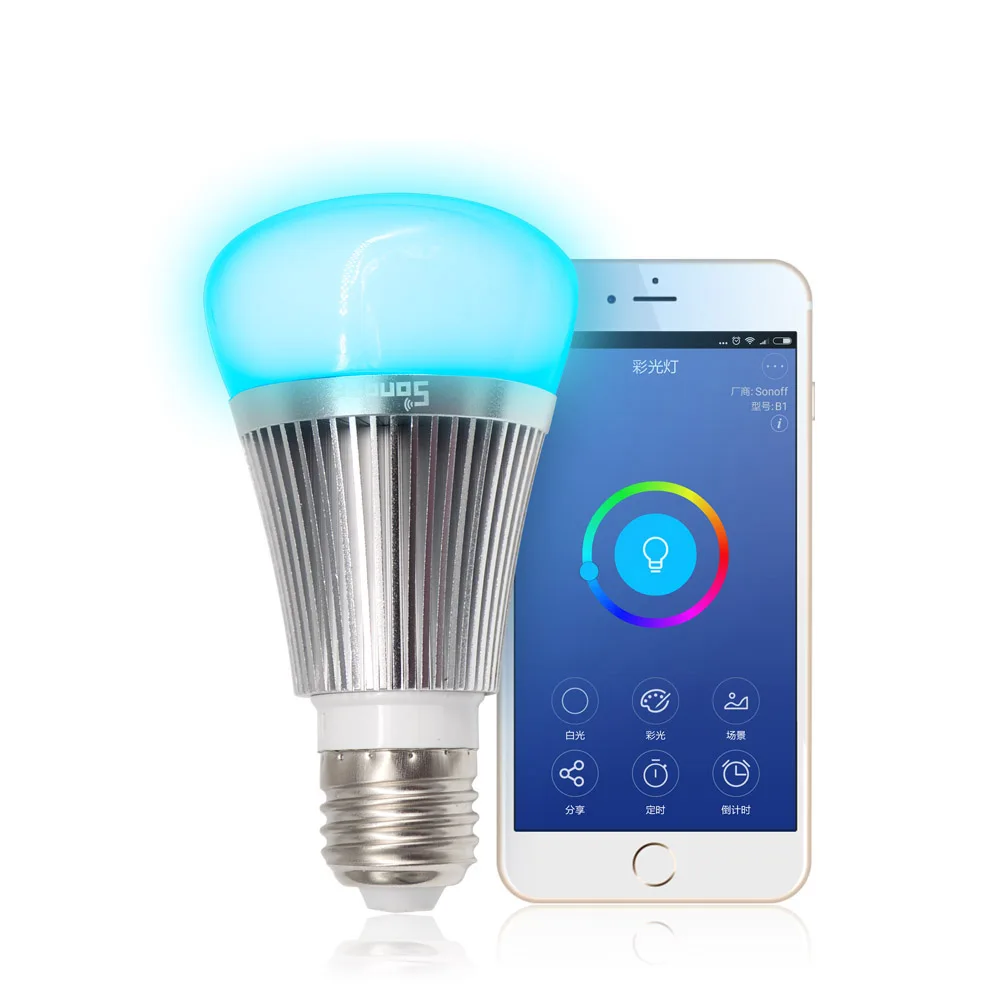 Sonoff B1 Led Bulb Dimmer Wifi Smart Light Bulbs Remote Control Wifi Light Switch Led Color Changing Light Bulb Works With Alexa