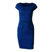 

20755 Factory Cheap Lady Unique Design Knee Length Bandage Dress