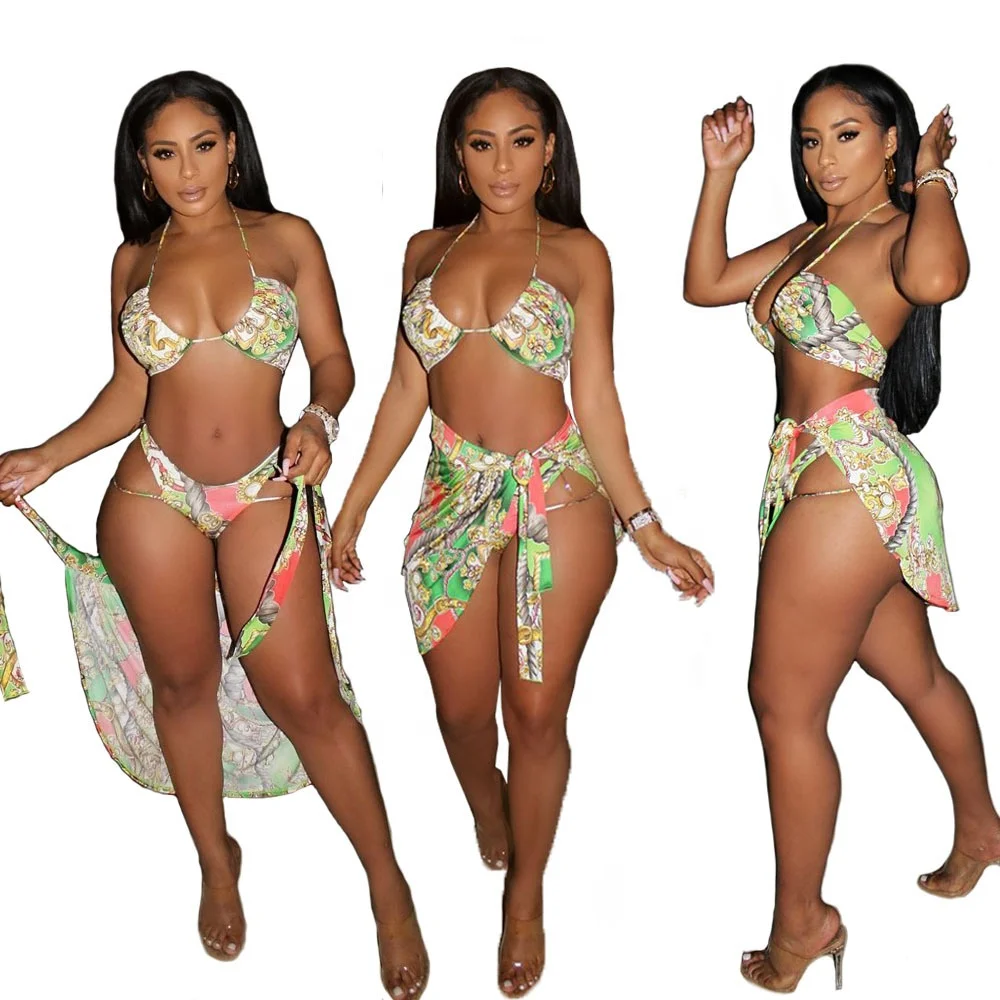 

women clothing sexy beach bikini printed swimsuit 2021 swimwear sexy bikini swimwear swimsuit, 1 colors