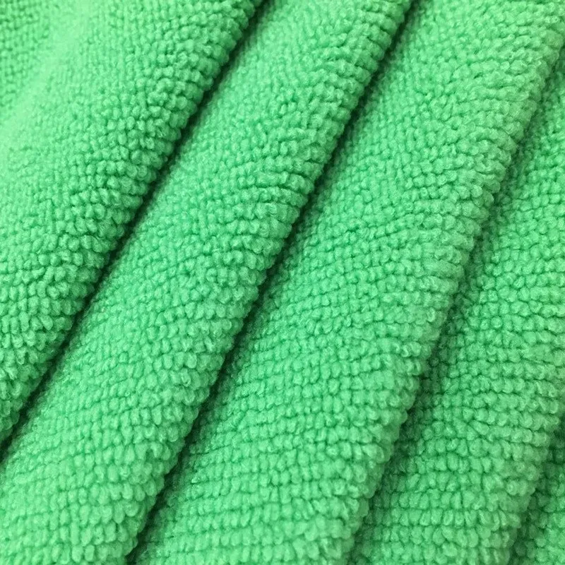 
Custom warp knitting absorbent 80% polyester 20% polyamide microfiber terry fabric for towel 