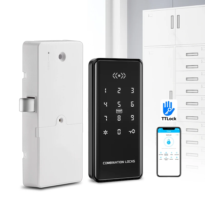 

Tediton Furniture Electronic smartphone app smart keyless door cabinet lock ttlock app digital locker keypad latch lock