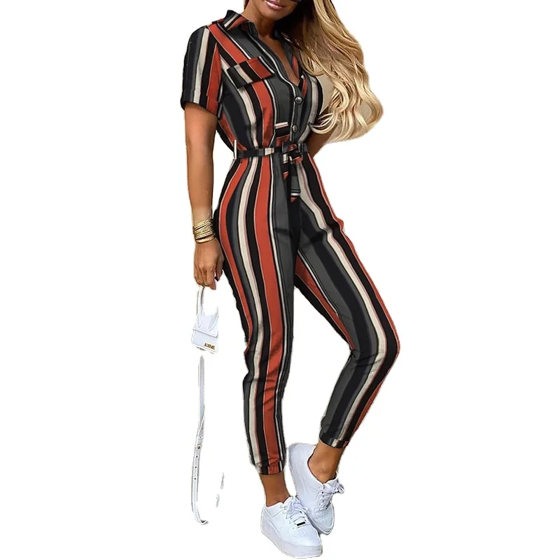 

Latest Design Fashionable Button Skinny Long Pant Bodycon Rompers Womens Jumpsuit Women One Piece Jumpsuit