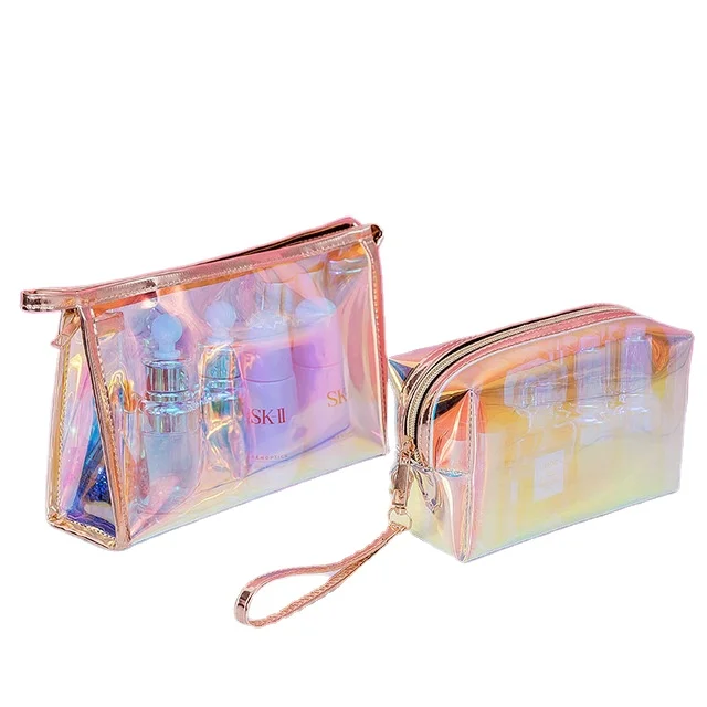 

Custom Logo Mini Small Personalized Holographic Pvc Cosmetic Pouch Make Up Bag Beauty Case Makeup Bag Cosmetic Bags, Picture