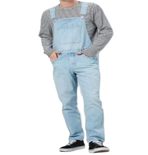 

Men's Ripped Mens Jeans Jumpsuits Street Denim Bib Overalls For Man Suspender Pants, White/black