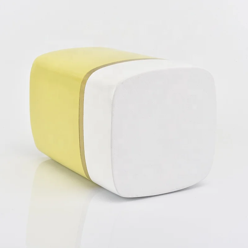 Square yellow glazed ceramic candle jars votive candle holder wedding centerpieces decoration