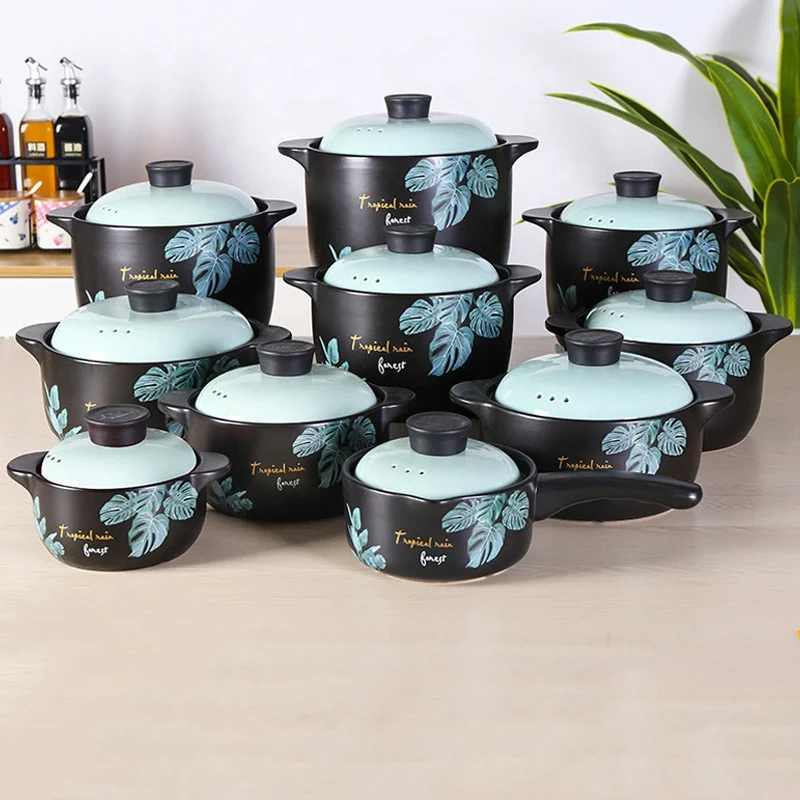 

good quality blue kitchen cookware pan food warmer enamel ceramic casserole with lid, Black