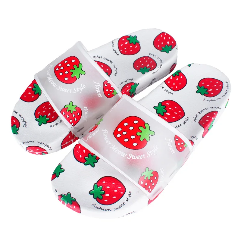 

2020 summer sandals lovers home transparent slippers indoor and outdoor non-slip beach fruit lovely leisure slippers