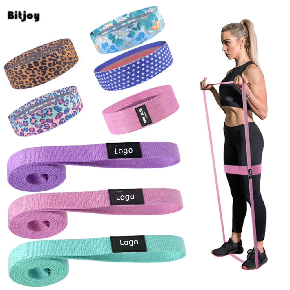 

Custom color training yoga bungee outwork banda elastic adjustable long rubber fabric resistance band for hip