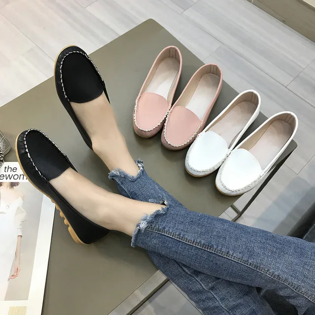 

Best selling new Korean fashion middle-aged ladies and mothers flat non-slip casual shoes, As the picture show