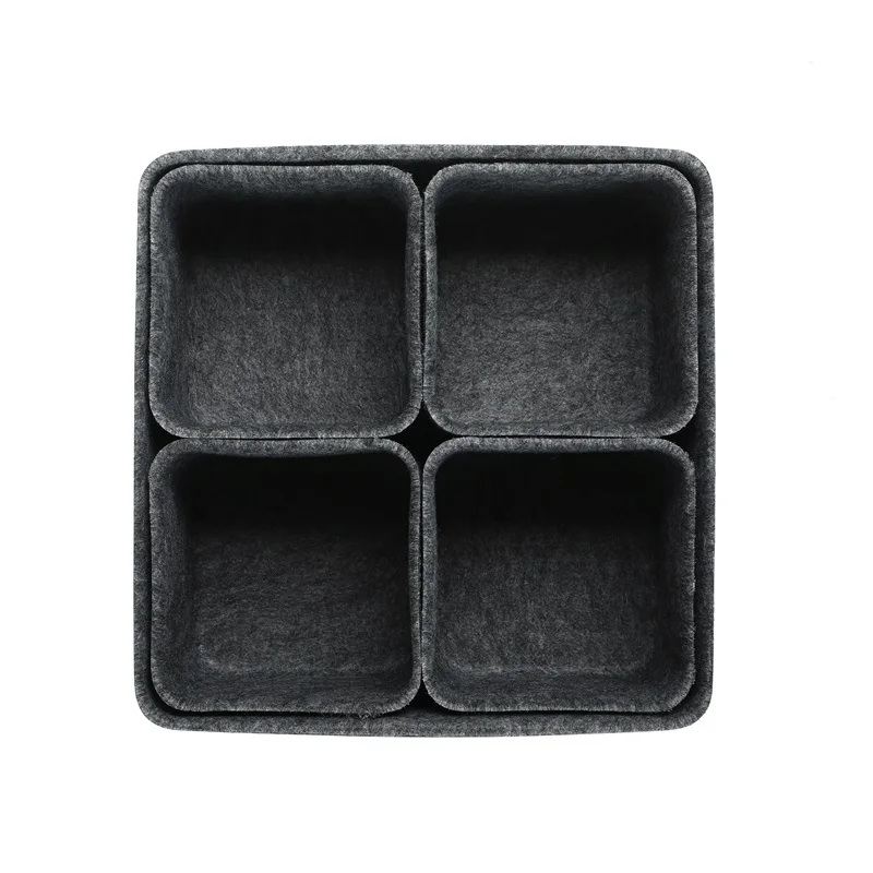 

Home Furnishing 5 piece set of felt fragments Organizer environmentally friendly felt storage box Desktop storage box