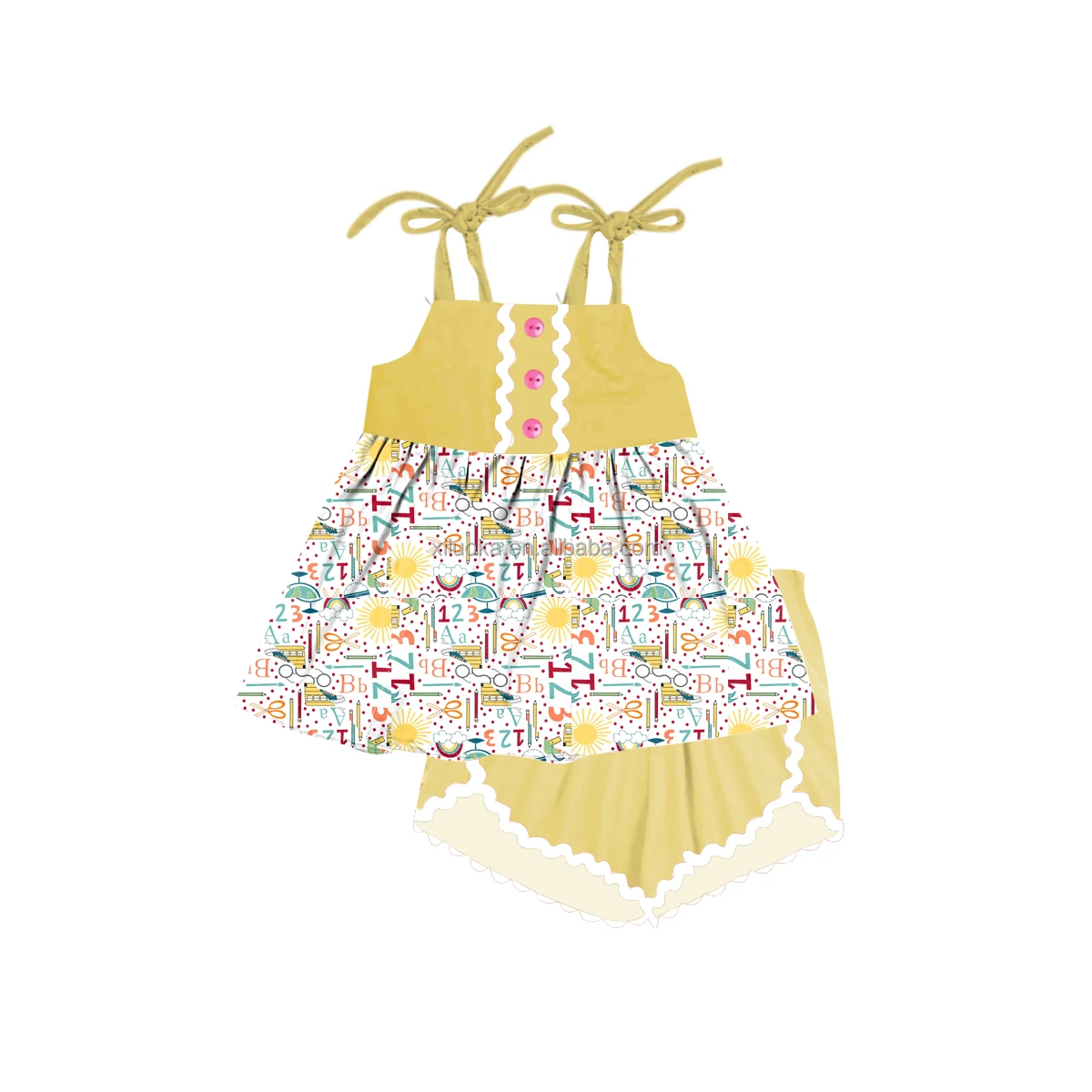 

2011 Wholesale Kids Clothes Set Milk Silk Back to School Girl Boutique Outfit