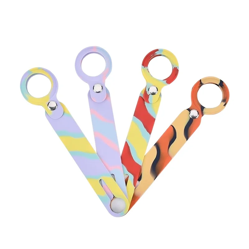 

2021 new products silicone pet protect film dog collar holder protected cover keychain tracker anti-lost case for apple airtag, 5 colors