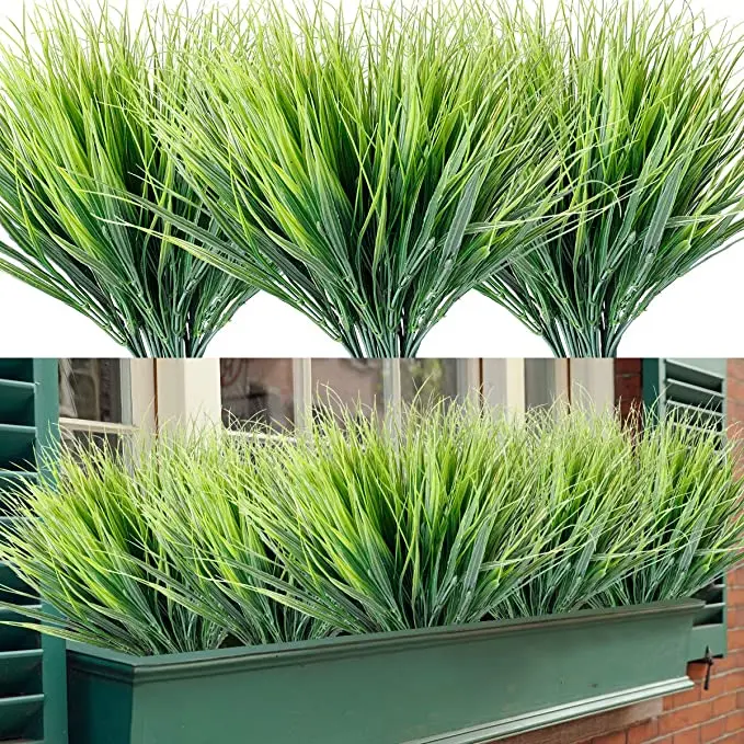 

Cheap and Real touch Green Artificial Grasses plant Artificial Greenery Shrubs for Outside inside Garden Window Box Decorating