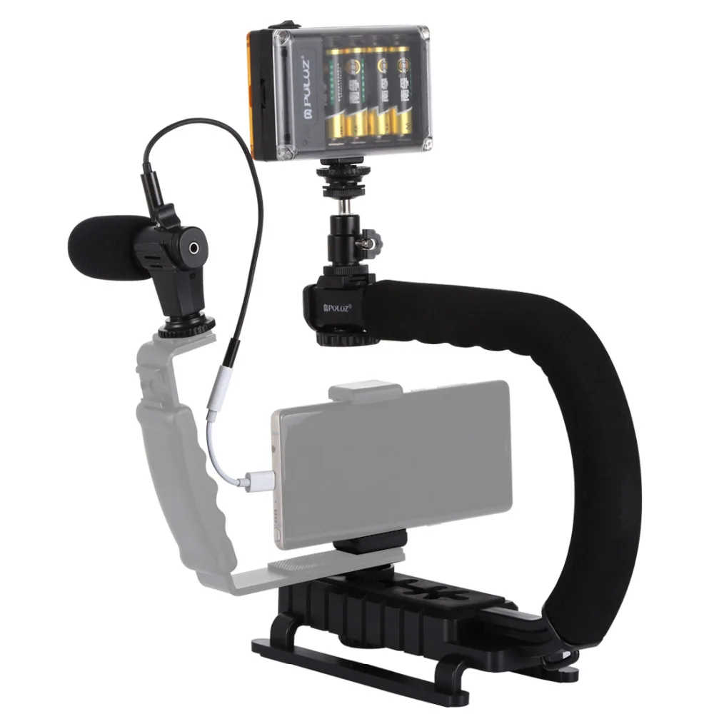 
3 kg Max Loading Capacity and ABS camera Stabilizer kit with led light microphone 