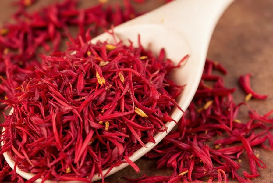 Close-up of saffron stigmas being carefully harvested by hand