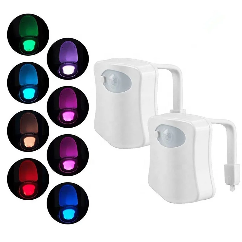 Bathroom UV sterilizing waterproof 8 colors changing motion activated sensor led glow led toilet night light