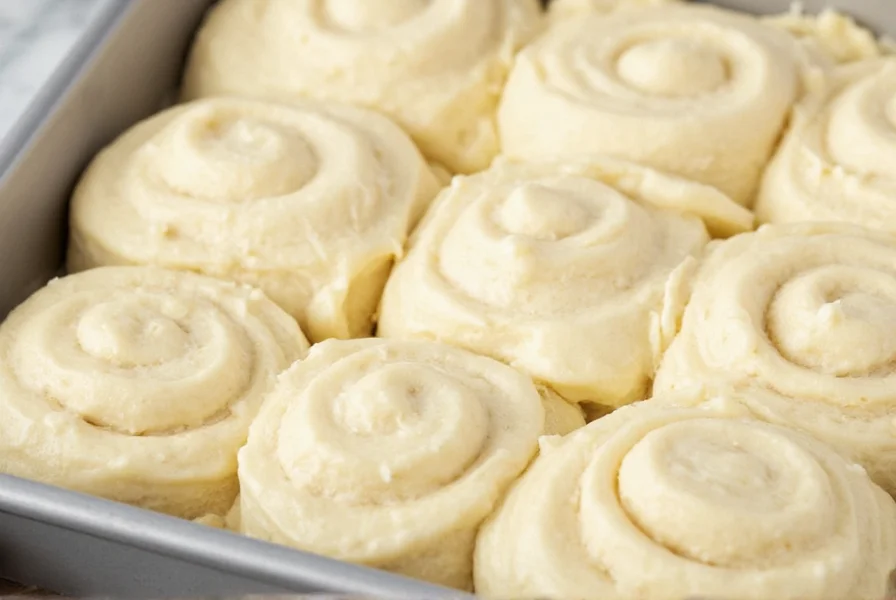 Close-up of mixing bowl showing smooth cream cheese frosting being prepared