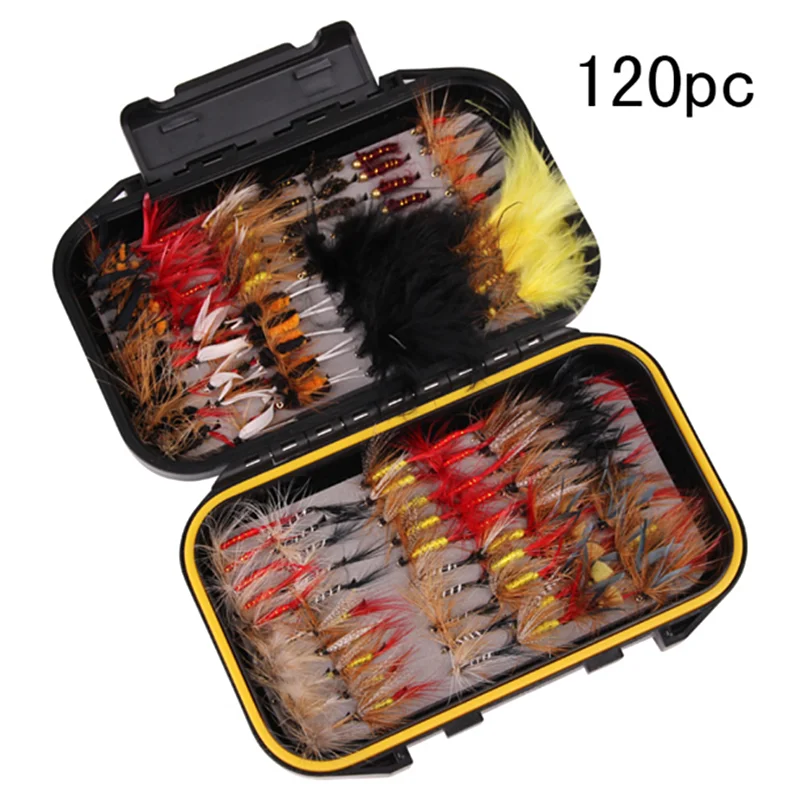 

EASYPOO 40pcs 72pcs 100pcs 120pcs Fly Fishing Lures Flying Butterfly Pesca Lure Box Set Flies Nymphs artificial fishing bait