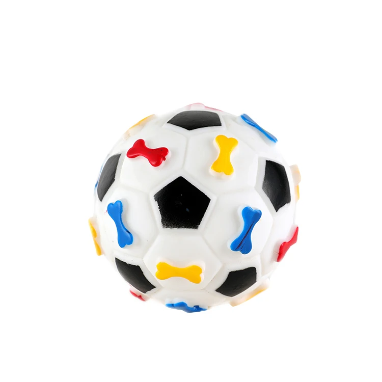 Dog Calming Ball With Handle – Squeaky Rubber Football Toy For Water Play & Training | Interactive Pet Toy For All Breeds