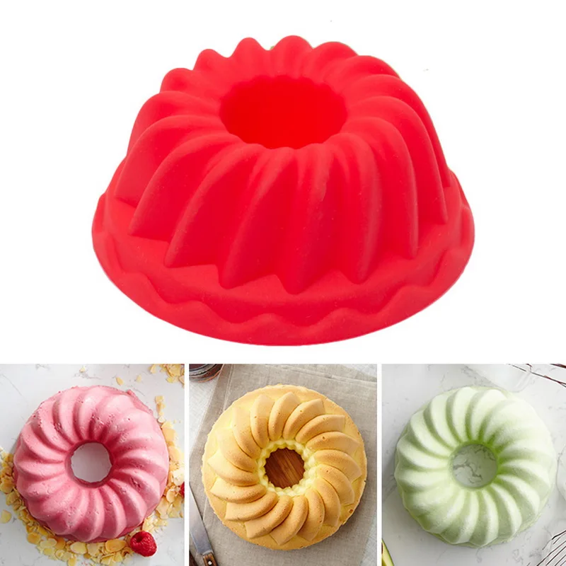 Swirl Bundt Ring Cake Bread Pastry Silicone Mold Pan Bake Mould YU