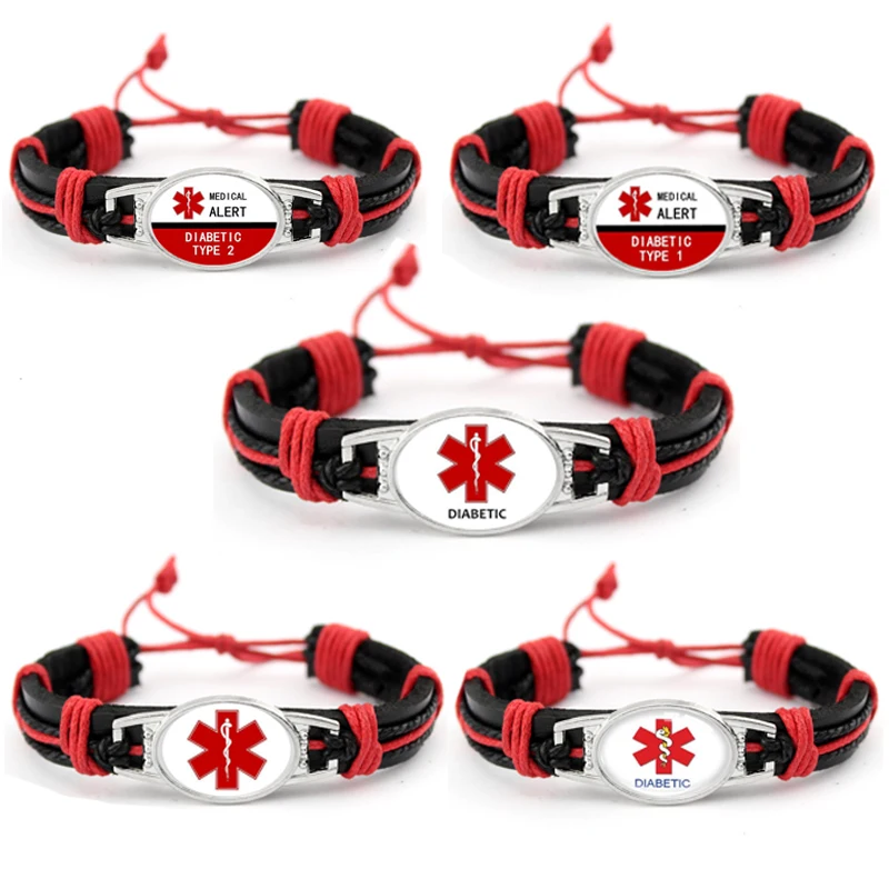 

Wholesale EMT Emergency Medical Gift Braided Adjustable Bracelet Custom Nurse Charm Paracord Bracelet, As picture