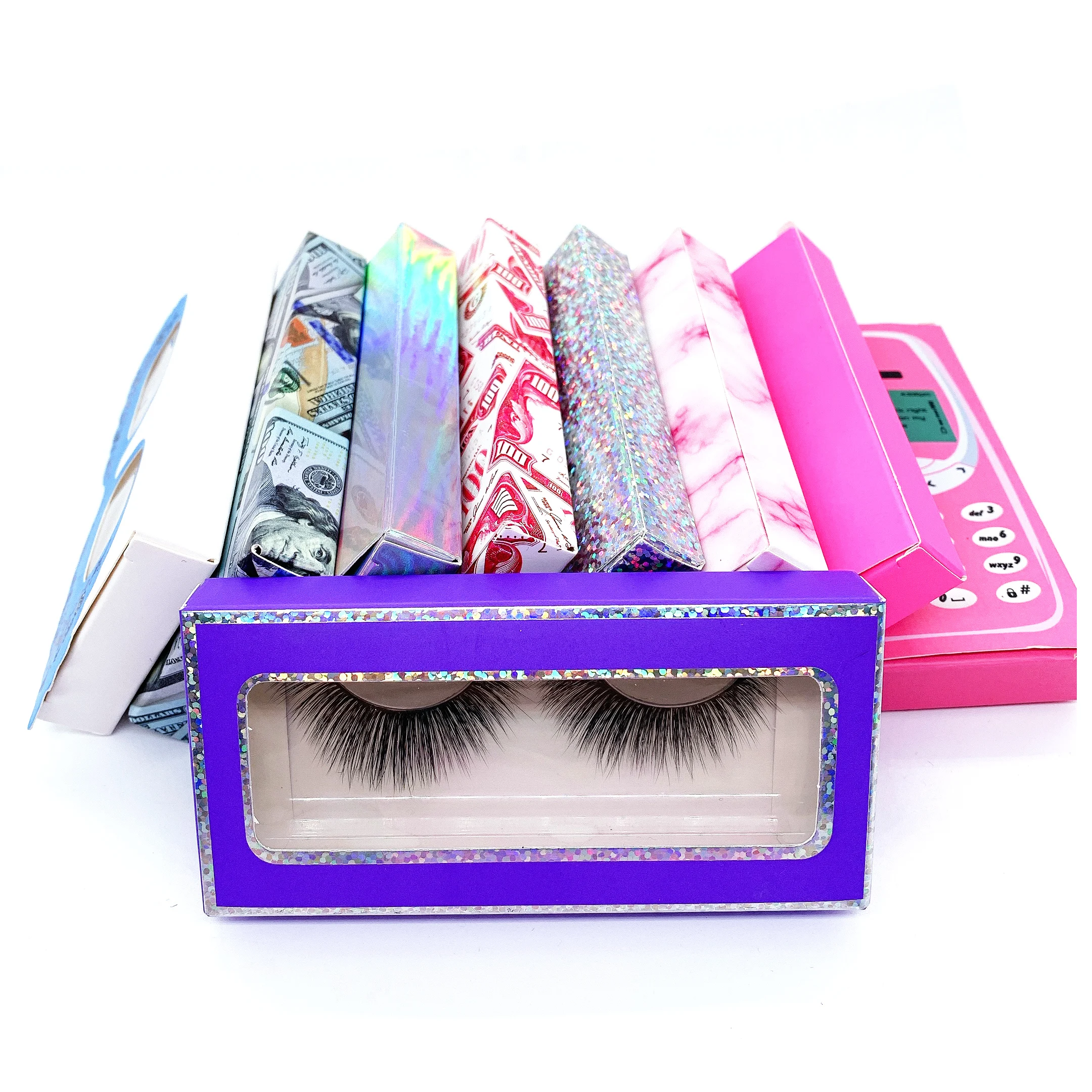 

Free sample Eye Lashes 100% handmade Private Label 3D Lash Fluffy False Eyelashes With Box, Black color