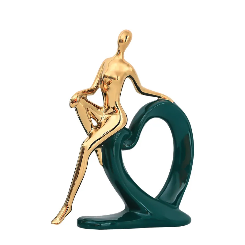 

Creative ceramic simple figure home decor luxury home decor ornaments handicraft decoration valentines day gift