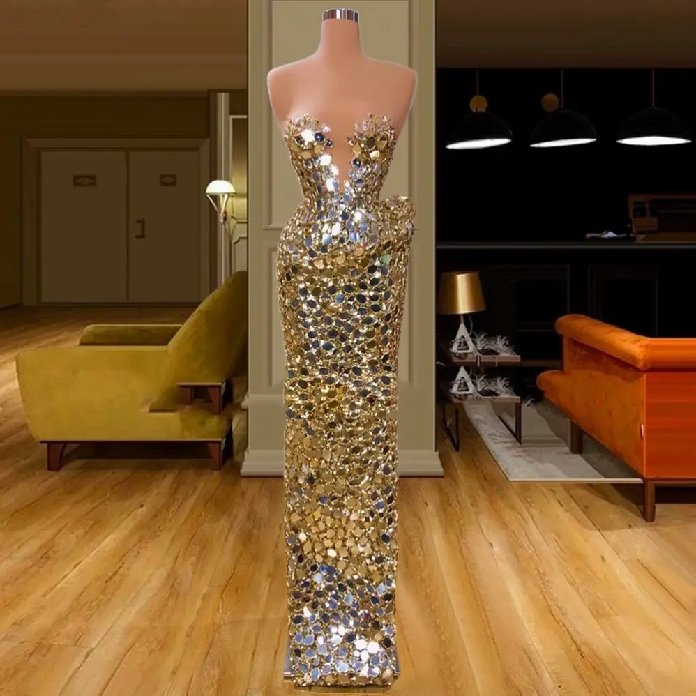 

2021 Beaded sequins Gown Women's Full length Ball gown Wedding dress Luxury gown dress