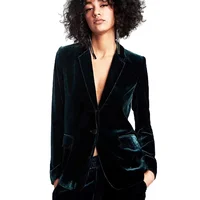 

Womens Lapel Velvet Drape Jacket Open Front Coat Outwear Long Sleeve Velour blazer for women ladies