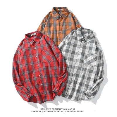 

IHK45 Autumn mens shirts Korean trendy plus size shirts handsome casual custom shirt
