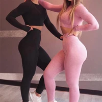 

Sexy Warm Winter Fitness GYM Sports Yoga Wear Ribbed Plant High Waisted Butt Lifting Leggings Pants for Women