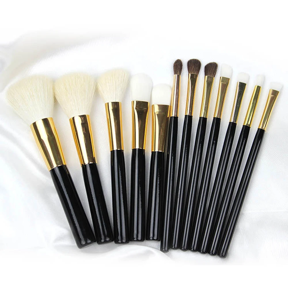 

Private Label 12 Pcs/Set Black handle Makeup Brushes Set Foundation make up brush Kit tools Make Your Own Brand