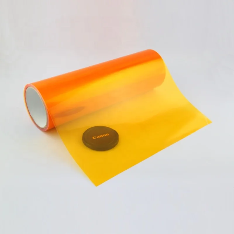 

Orange Car Light Film PVC Self Adhesive Headlights Tail Lights Fog Lights Films