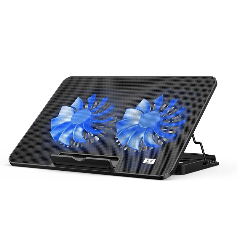 

2 LED Fans Dual USB Ports Laptop Cooling Pad Stand For 10- 17 Inch Laptops Notebook