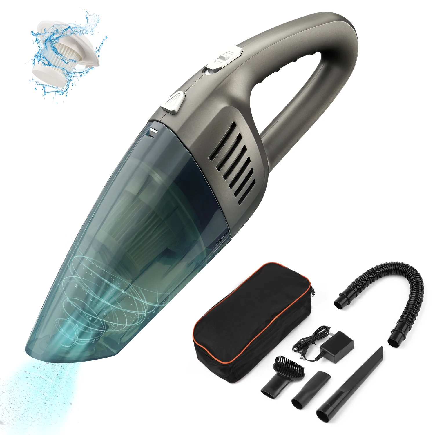 
120W 8000pa Handheld Home Vacuum Cleaner HEPA Filter Mini Portable USB Rechargeable Cordless Wet Dry Use 2200mAh 